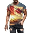 thumbnail image 2 of Jinhomg Mens Canada T Shirt Fancy Casual Canada Flag Graphic Tees Lightweight Comfy Short Sleeve Crew Neck Pullover Tops Fashion Daily Wear Gold L, 2 of 5