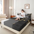 thumbnail image 4 of jejeloiu Abstract Geometric Twin Sheet Sets,Black White Bedding For Men Women 3-Piece, 4 of 7