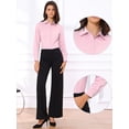 thumbnail image 2 of DARING DIVA Button Down Bodysuit Blouse  Casual Top X-Small Pink, 2 of 6
