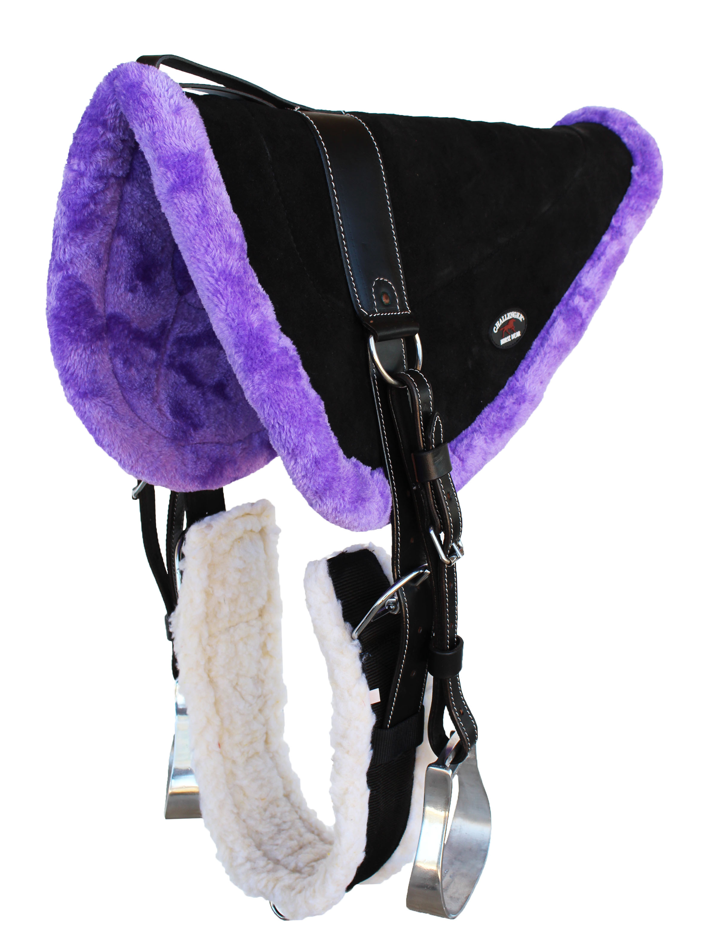 Horse Western Fleece Padded Bareback Saddle Pad Cinch Stirrups 39149
