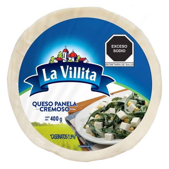 Queso panela La Villita 38 cremoso en bloque redondo 400 g
