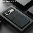 thumbnail image 3 of for Google Pixel 8 PU Leather Case, Vintage Compatible with MagSafe and Wireless Charging Slim Fit-Drop Scratch Resistant Support Magnetic Car Mount Case Cover for Google Pixel 8, Black, 3 of 9
