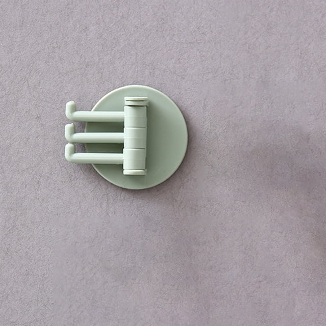 Fiudx Ganchos Giratorios Verdes, Gancho para Toallas Sin Perforar, Diseño Ajustable de 3 Garras, Plástico Resistente, Multiusos, Organizador para Baño, Cocina y Dormitorio, Tamaño 7 X 6 X 1 Cm