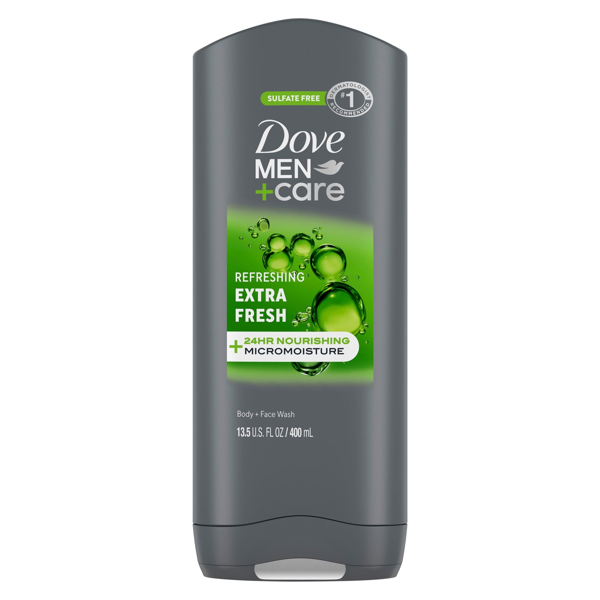 Dove Men+Care Body and Face Wash Body Wash for Men Refreshing Extra Fresh with 24-Hour Nourishing Micromoisture Technology ,13.5 fl oz