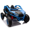 thumbnail image 5 of NIGSQJB 24V 2-Seater Kids Ride On UTV w/Parents Control, 400W Electric Car w/4-Wheel Suspension,Bluetooth,MP3,USB,LED Light,Horn,20in Seat, 4.97MPH Electric Toy Car, Gifts for Kids Aged 3+, Blue, 5 of 14