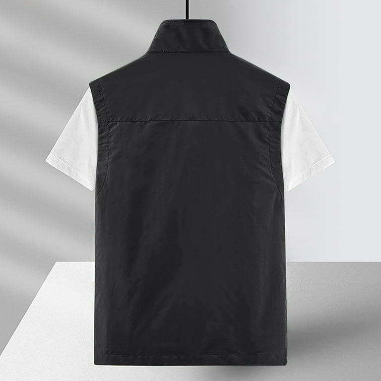 Elainilye Fashion Vest For Men Thin Fleece Jacket Athletic Multi