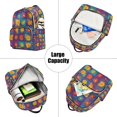 thumbnail image 5 of FORMRS Mini Backpack Purse for Women Travel Daypack Casual Shoulder Bag, Colorful Checkered Daisy, 5 of 7