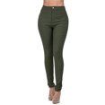 thumbnail image 2 of Jxximdong Leggings for Women Fashion Women's Pure Color High-waisted Straight-barrel Small Feet Jeans Green M Yoga Pants, 2 of 3