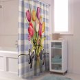 thumbnail image 6 of Shower Curtains Spring Tulips Flower Plant Bath Curtain Blue Purple Buffalo Plaid Waterproof Bathroom Shower Curtain Set with Hooks Decoration 72 x 72 Inches, 6 of 7