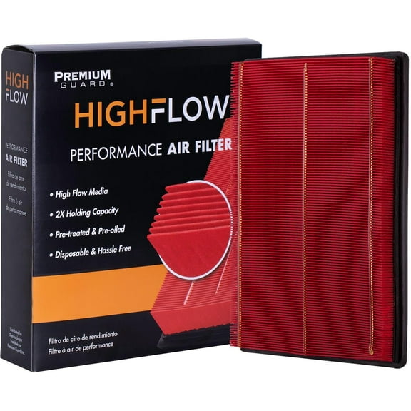 HIGHFLOW High Performance, Pre-Oiled Disposable Engine Air Filter PA5462X | Fits 2011-2024 Ram 1500, 2019-2024 1500 Classic, 2003-2010 Dodge Ram 1500, Ram 2500, 2011-2019 Ram 2500, 4000