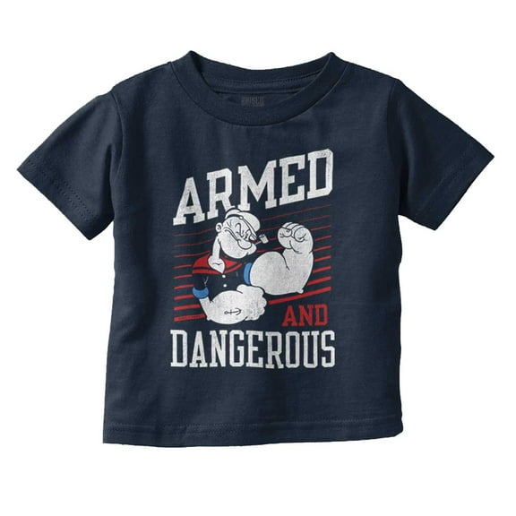 Popeye Armed Dangerous Biceps Workout Youth T Shirt Tee Boys Infant Toddler Brisco Brands 12M