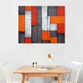 thumbnail image 2 of ONETECH Large Hand Painted Modern Oil Painting on Canvas Square Textured Orange Black White Abstract Wall Art Decor for Living Room Bedroom Framed 20\x16\, 2 of 4