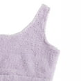 thumbnail image 6 of Women's Fuzzy Fleece 2 Piece Outfits Warm Plush Soft Sleeveless Crop Top and Pants Set Cozy Pajamas Loungewear Ladies Clothes, 6 of 6