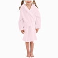 thumbnail image 4 of Gibobby Boys Girls Kids Thick Coral Fleece Bathrobe,Warm Cozy Hooded Robe with Adjustable Belt,Cute Print,for Boys Girls Toddlers 2-12T for Cold Weather Kids Pajamas,Light Pink,Size 3-4T, 4 of 9