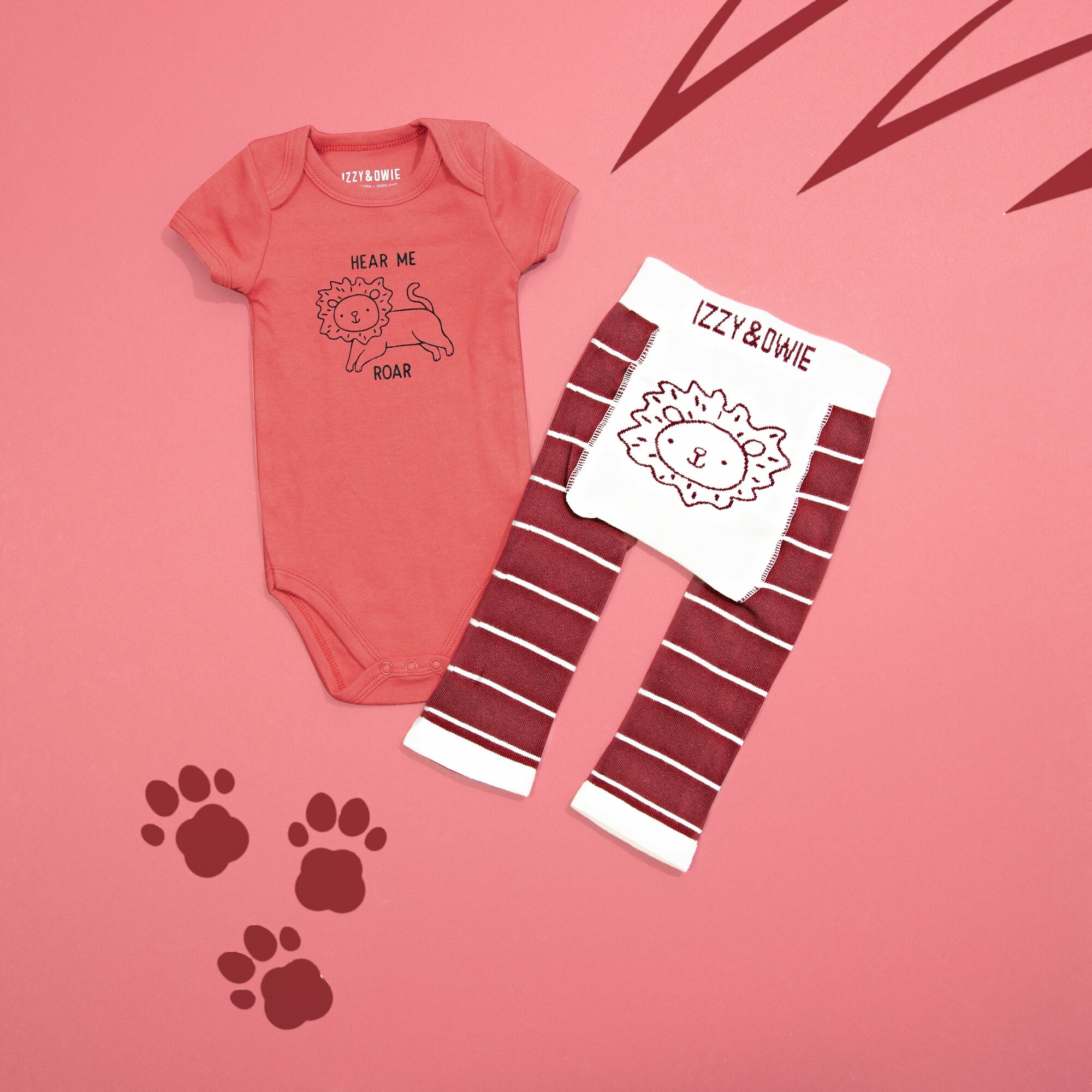 Pavilion Gift Company - Lion - 12-24 Months Red Onesie