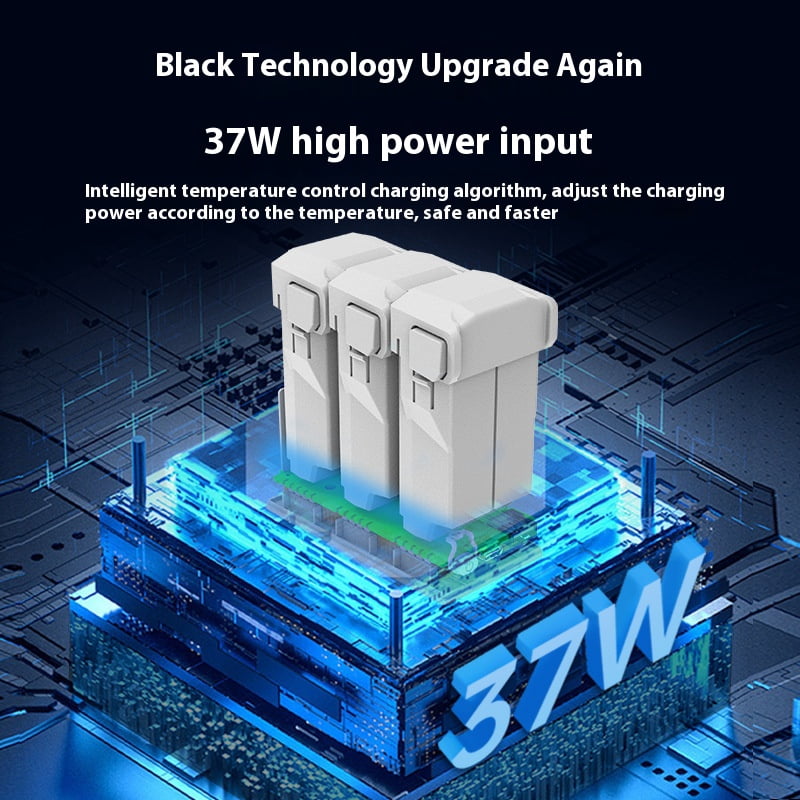 Bigcan Dual-Way Charging Hub for DJI Mini 4 Pro/Mini 3 Drone Batteries – 37W High-Power Input, LED Light, Portable Power Bank with Intelligent Temperature Control