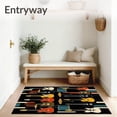 thumbnail image 3 of Flatwoven High Traffic Area Rug, Acoustic Guitar and Drum Rock Music Themed, Non Slip, Stain Resistant, Washable Area Rugs for Living Room, Bedroom(Black, 4X6), 3 of 8