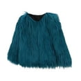 thumbnail image 2 of Feancey Faux Fur Coat Kids Girls Winter Fluffy Fleece Jacket Long Sleeve Open Front Shaggy Jackets Comfy Plush Warm Outerwear for Toddler Girl Blue S, 2 of 7