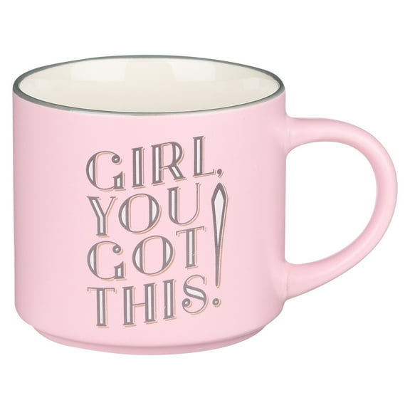 Bless Your Soul XL Pink Coffee Mug Girl You Got This, Funny Birthday Gifts for Women, Mom, Co-worker Boss Lady Mug, Retro-Inspired Designs - 15oz Cup