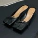 thumbnail image 4 of Sandalias de tacón alto de lujo con punta cuadrada y lazo para mujer, zapatos de fiesta, elegantes, sexys y rojos, de diseñador de marca, 4 of 6