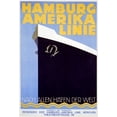 thumbnail image 2 of Vintage Apple Collection 11x14 White Modern Wood Framed Museum Art Print Titled - Hamburg Amerika Linie, 2 of 4