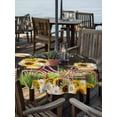 thumbnail image 2 of Outdoor Tablecloths with Umbrella Hole & Zipper, Spring Sunflowers Round Tablecloth 54 Inch, Bicycles Botanical Flowers Wooden Grain Waterproof Table Cloth, Patio/Pool/Picnic Table Covers, 2 of 8