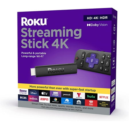Roku Streaming Stick 4K 2022 4K/HDR/Dolby Vision, Roku Voice Remote and TV Control