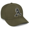 thumbnail image 2 of Daxton Premium Mid Profile Hat Semi Curved Visor Olive Cap White Black Gothic Embroidered, Letter A, 2 of 4