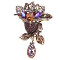 thumbnail image 2 of Flower Pin, Exquisite Shiny Perfect Matching Alloy Rhinestone Flower Brooch  For Party, 2 of 8