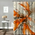 thumbnail image 2 of FUMJ Modern Abstract Orange Gray Fantas Textured Durable and Washable Shower Curtain White, 2 of 6