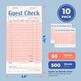 thumbnail image 2 of Guest Check Books FMP Brands para servidores, 10 almohadillas, color rosa, 2 of 7