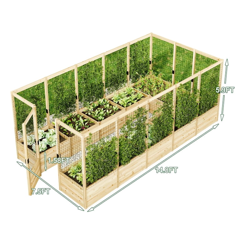 PLANT フェストバック Mサイズ Jocisland Wooden Raised Garden Bed for Outdoor, Deep Large Planter