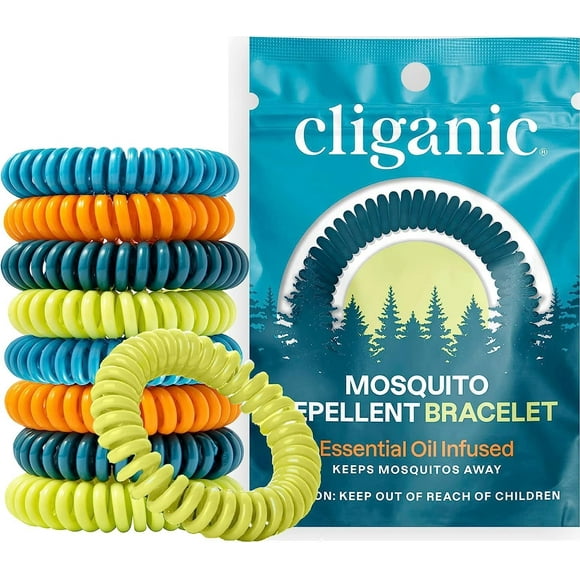 Paquete de 10 pulseras repelentes de mosquitos de Cliganic,