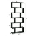 thumbnail image 2 of Gymax 6 Tier S-Shaped Bookshelf Storage Display Bookcase Decor Z-Shelf Black, 2 of 10
