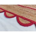 thumbnail image 3 of Red Color Scallop Pattern Jute Bohemian Area Rug, 3 of 4