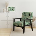 thumbnail image 2 of Designart "Green Strip Cubes Geometric Pattern" Upholstered Modern & Contemporary Accent Chair and Abstract Painting Arm Chair - Multiple Color & Pattern, 2 of 7