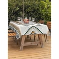 thumbnail image 3 of Outdoor Tablecloth with Umbrella Hole for Patio/Picnic/Party/Camping, Beige Boho Waterproof Table Cloth Rectangle Table Cover Washable, Vintage Ethnic Tribe Abstract Art Retro (60"x 102"), 3 of 8