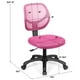 Costway Mesh Chaise de Bureau Ordinateur Sans Bras Bas-Dos Réglable en Hauteur Rose – image 2 sur 10