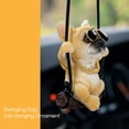 thumbnail image 3 of Accesorios colgantes para espejo de coche de Bulldog Francés, lindos accesorios para espejo retrovisor de perro oscilante para hombres y mujeres (amarillo), 3 of 5