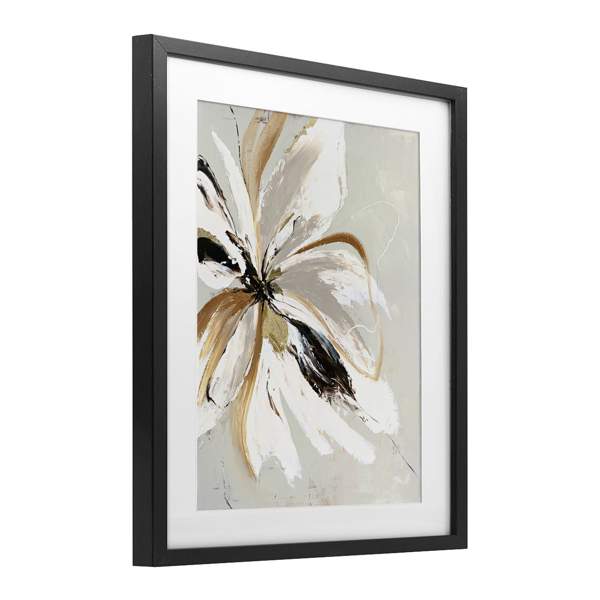 Expressive Cornelia Flower Black Framed Print Under Glass, design by Design Fabrikken