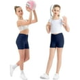 thumbnail image 2 of Girls V Cross Waist Athletic Shorts, Kids Soft Bike Volleyball Yoga Dance Running Cheer Gymnastics Gym Workout Shorts, 2 of 5