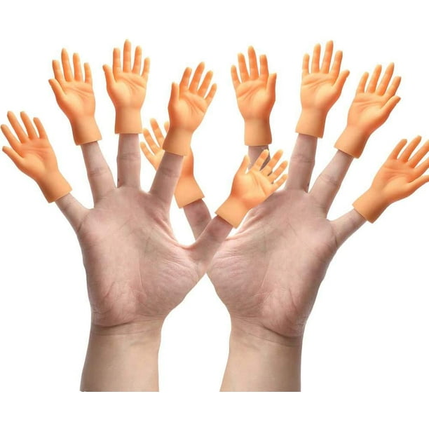 10 Pièces de Marionnettes à Doigt Mini Doigts Mains Minuscules avec les  Mains Gauches et les Mains Droites pour Partie de Jeu 