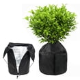 thumbnail image 1 of 45x50cm Black Reusable Frost Protection Cover with Drawstring & Rope Lock - PP Material Plant Insulation Bag for Small/Medium Shrubs, Potted Trees, Outdoor Plants - Aluminum Film Lined for Winter, 1 of 7
