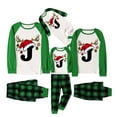 thumbnail image 3 of Generic Matching Family Christmas Pajamas Funny 26 Alphabet Matching Set Xmas Holiday Outfits Cute Letter Printed Sleepwear Vintage Christmas Family Long Sleeve Pajamas, 3 of 5