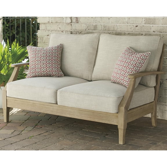 Bowery Hill Patio Loveseat in Beige