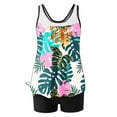 thumbnail image 4 of Wxjgog Women's Tankini Two Piece Swimsuits Modest Bathing Suits Tropical Graphic Blouson Swim Tank Top & Shorts Swimwear, 4 of 5