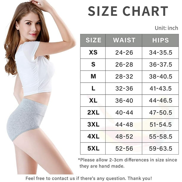 Women's High Waisted Cotton Briefs Underwear Ladies Comfortable Panties 5  Pack (Regular & Plus Size) 