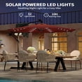 thumbnail image 2 of EastVita 10FT offset patio umbrella with solar lights 32 LED Lights with Infinite Tilt and Cross Base for Deck Pool Garden Backyard (Wine Red), 2 of 9