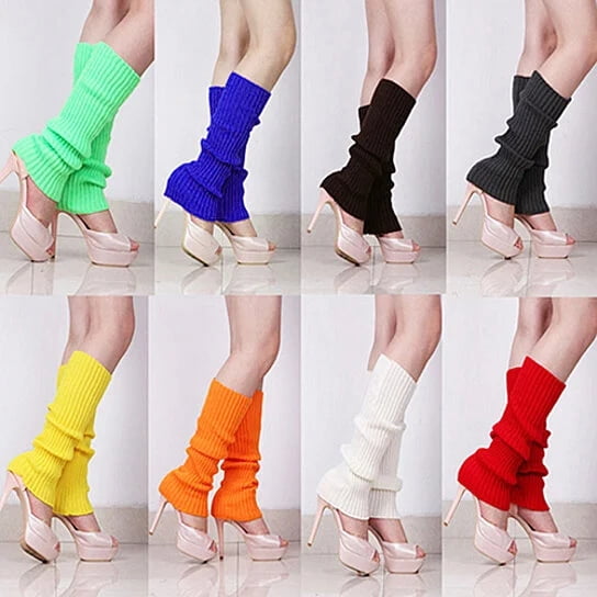 Details about   Women Stitching Color Knitted Button Leg Warmers Socks Crochet Boot Cuffs Socks 