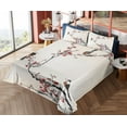 thumbnail image 4 of Ambesonne Tree Fitted & Top Sheet Set with Shams, Oriental Illustration, Pale Caramel Ruby, 4 of 5